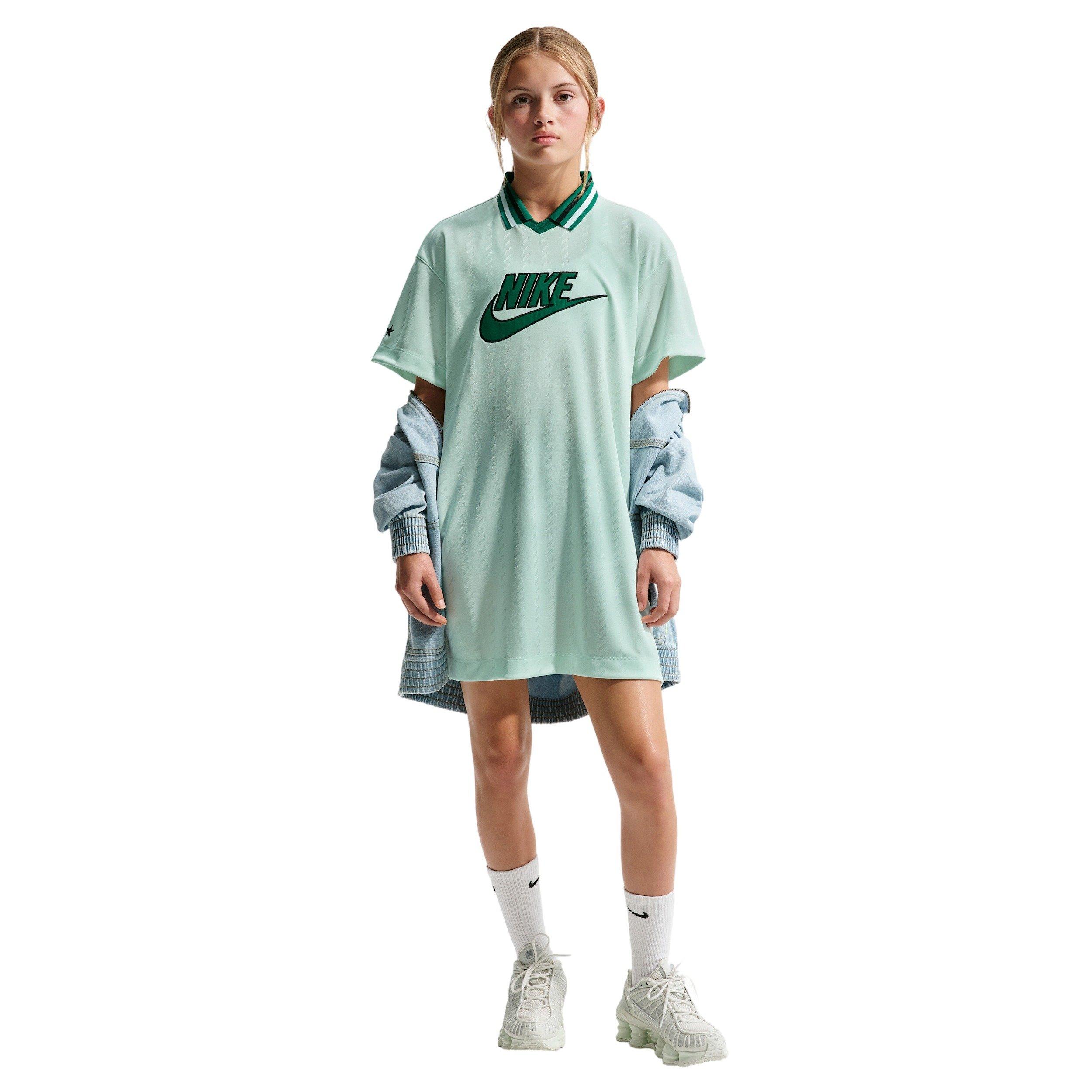Nike Big Girls' Sportswear Short-Sleeve Jersey Dress - Barely Green - BARELY GREEN